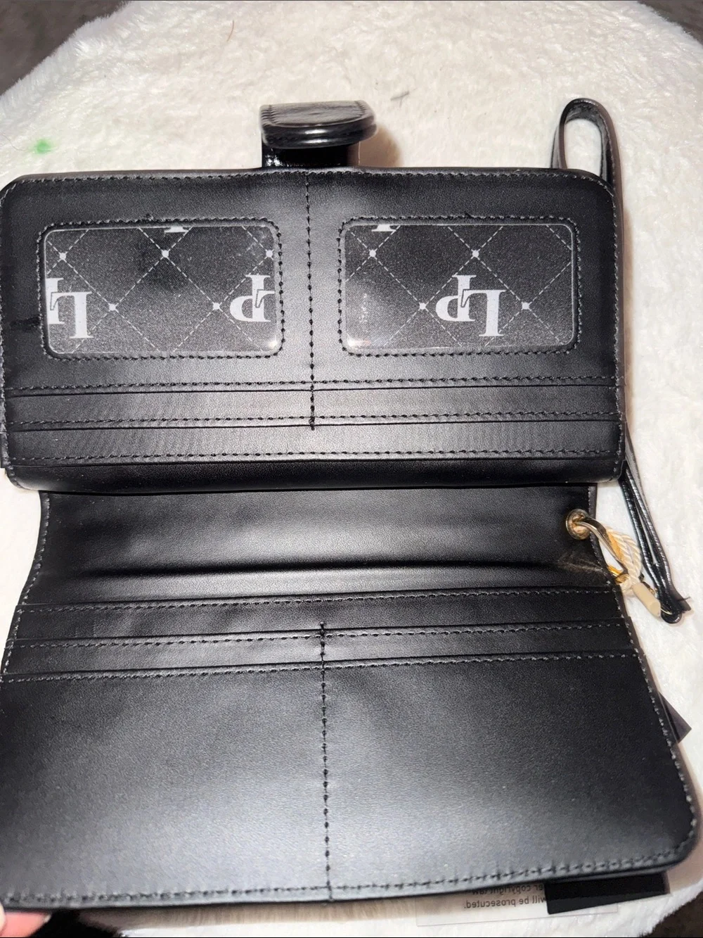 Black Tote with Red Lip Print and Matching Wallet
